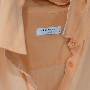 Equipment Peach/Soft Orange Button-Up Blouse